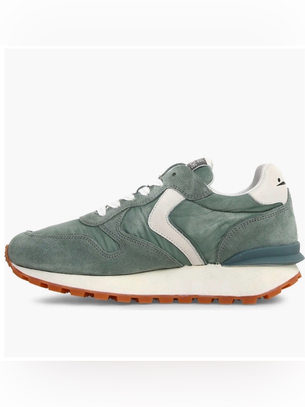 NWT VOILE BLANCHE PARIS Race Sneaker in Sage-Off White